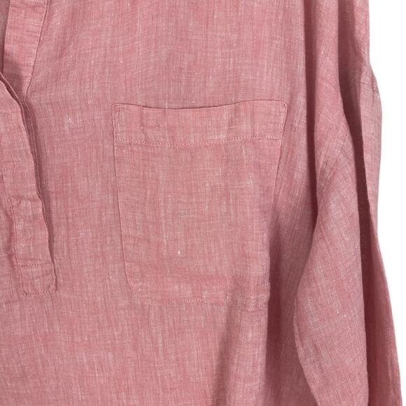 J.Jill Pure Jill Linen Popover Tunic Top Size XL Classic Coastal Resort Vacation - Picture 9 of 13